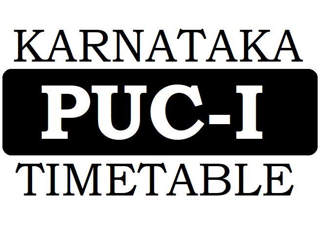 Kar 1st PUC Time Table 2020